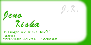 jeno kiska business card